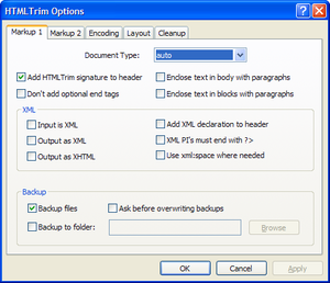 HTMLTrim options